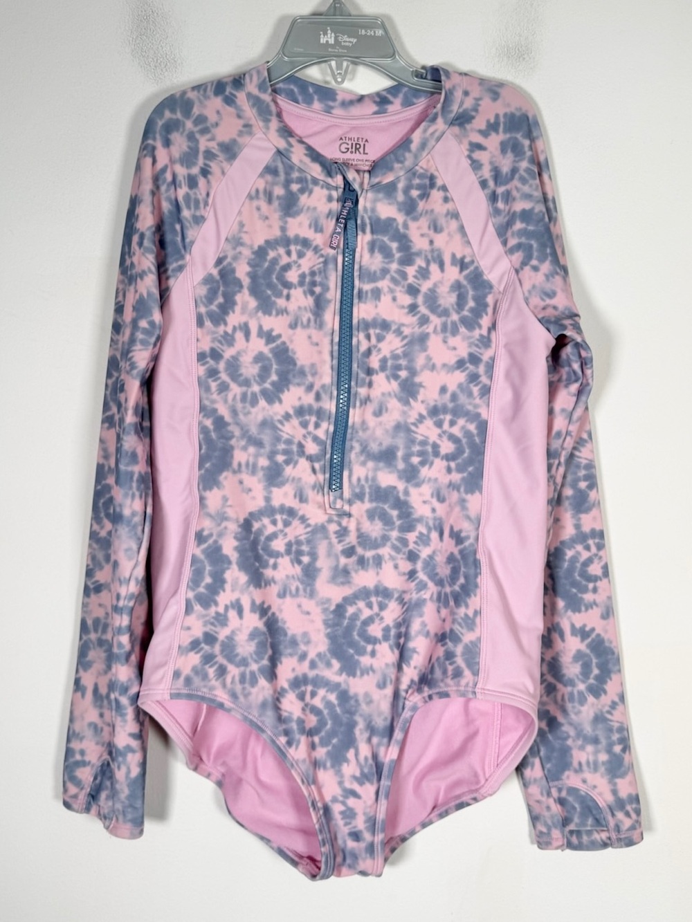 Athleta Women’s Size XL/14 Tie-Dye Long Sleeve Rash Guard One Piece Swimsuit